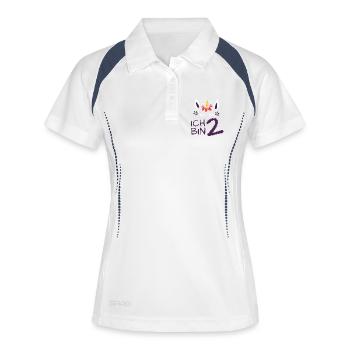 ich bin 2 - Einhorn - Geburtstag - Mädchen - Frauen Polo atmungsaktiv - Weiß/Navy - Vorne