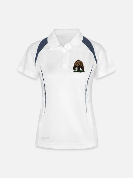 bear - Women's Polo breathable - white/navy