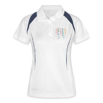Silvester. Streamers with confetti. Party and Fun. - Women's Polo breathable - white/navy - Front