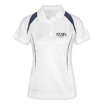 Coordonnées d’Édimbourg : faute de frappe - Polo respirant Femme - blanc/marine - Devant