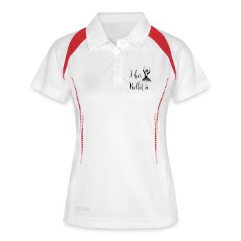 Ballerina "I love ballet" - Frauen Polo atmungsaktiv - Weiß/Navy - Vorne