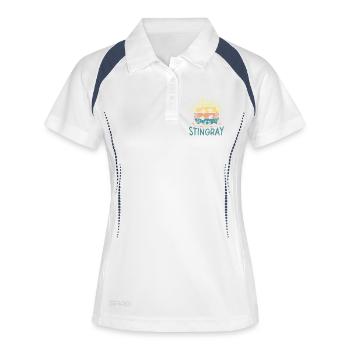 Mein Geist Tier ist eine Stachelrochen - Frauen Polo atmungsaktiv - Weiß/Navy - Vorne