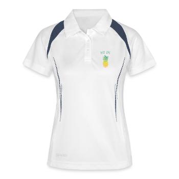 dies das Ananas - Frauen Polo atmungsaktiv - Weiß/Navy - Vorne