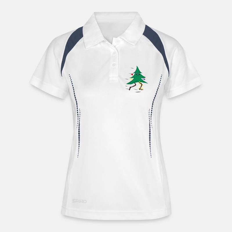 Running Christmas tree - Women's Polo breathable - white/navy