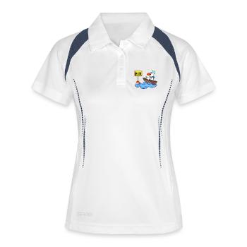 Moin Seemann Möwe Seemöwe Boot - Frauen Polo atmungsaktiv - Weiß/Navy - Vorne