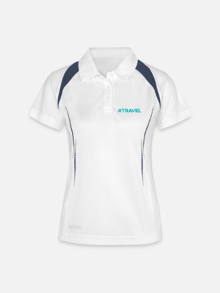 Voyage Voyage - Polo respirant Femme - blanc/marine