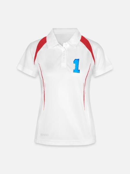 Numéro 1 - Polo respirant Femme - blanc/marine