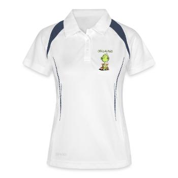 Opa Saurus I Dinosaurier I Großvater - Frauen Polo atmungsaktiv - Weiß/Navy - Vorne