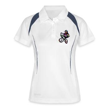 BMX Bike - BMX Riding - BMX Bike - Women's Polo breathable - white/navy - Front