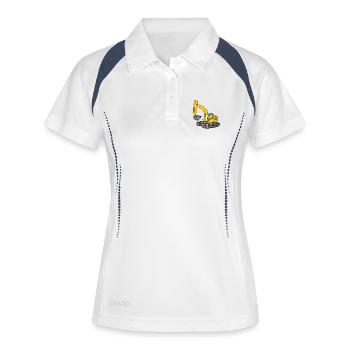 Dragage de chantier machine lourde cadeau - Polo respirant Femme - blanc/marine - Devant