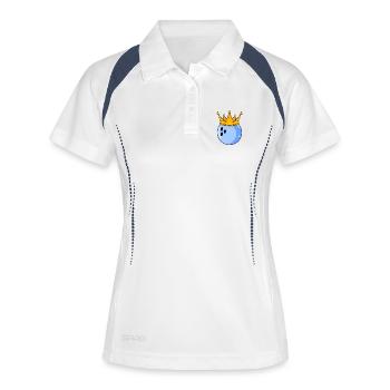 Bowling King - Boule de Bowling Roi Couronne - Polo respirant Femme - blanc/marine - Devant