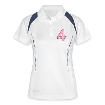 4 - Polo respirant Femme - blanc/marine - Devant