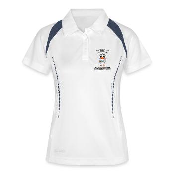 Tierarzt - Frauen Polo atmungsaktiv - Weiß/Navy - Vorne