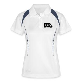 Caravane Camping Camping Camper - Polo respirant Femme - blanc/marine - Devant