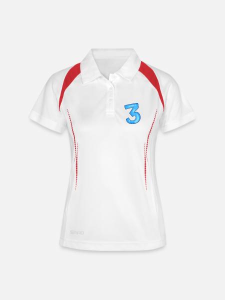Number 3 Blue - Women's Polo breathable - white/navy