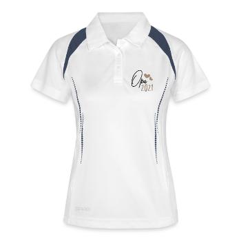 Opa 2021 - Frauen Polo atmungsaktiv - Weiß/Navy - Vorne