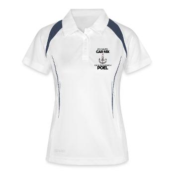 Poel Ostsee Urlaub Anker - Frauen Polo atmungsaktiv - Weiß/Navy - Vorne