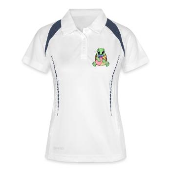 Bébé Tortue - Polo respirant Femme - blanc/marine - Devant