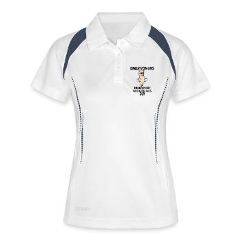 lustiger Spruch - Frauen Polo atmungsaktiv - Weiß/Navy - Vorne