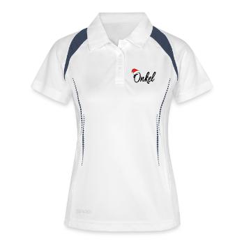 Weihnachten Onkel - Frauen Polo atmungsaktiv - Weiß/Navy - Vorne