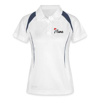 Weihnachten Mama - Frauen Polo atmungsaktiv - Weiß/Navy - Vorne