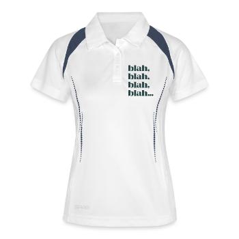 Bla bla bla bla - Frauen Polo atmungsaktiv - Weiß/Navy - Vorne