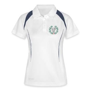 Glühwein Weihnachten Xmas Weihnachtsmarkt - Frauen Polo atmungsaktiv - Weiß/Navy - Vorne