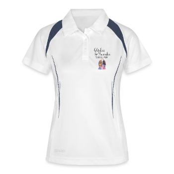 Beste Freundin Glück Geburtstag Geschenk Schwester - Frauen Polo atmungsaktiv - Weiß/Navy - Vorne