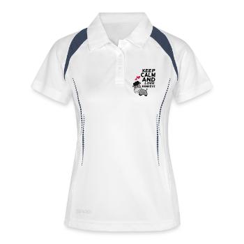Esel - Frauen Polo atmungsaktiv - Weiß/Navy - Vorne
