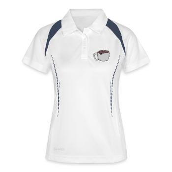 Coffee coffee cup cup - Women's Polo breathable - white/navy - Front