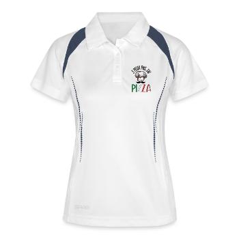 J' peux pas j'ai Pizza - Humour - Polo respirant Femme - blanc/marine - Devant