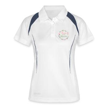 TEAM DE LA MARIÉE Cadeau EVJF original Jeune Fille - Polo respirant Femme - blanc/marine - Devant
