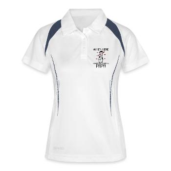 Vatertag - erster Vatertag - Frauen Polo atmungsaktiv - Weiß/Navy - Vorne