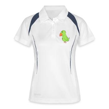 Perroquet - Polo respirant Femme - blanc/marine - Devant