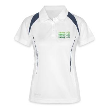 Anxiety Sucks Grün Mental Health - Frauen Polo atmungsaktiv - Weiß/Navy - Vorne