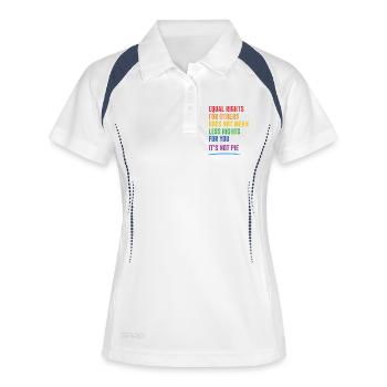 LGBT - Égalité des droits pour autrui - Polo respirant Femme - blanc/marine - Devant
