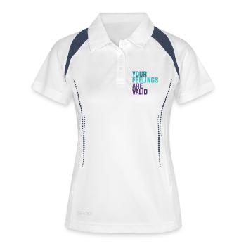 Vos sentiments sont valides - Polo respirant Femme - blanc/marine - Devant