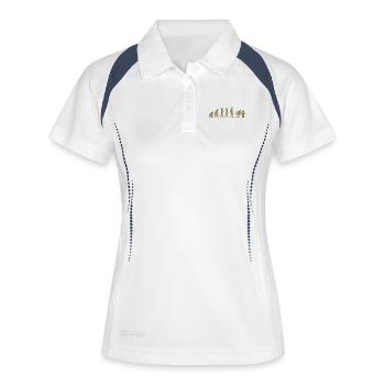 Évolution de Gamer Gambler Nerd Geek Progamer - Polo respirant Femme - blanc/marine - Devant