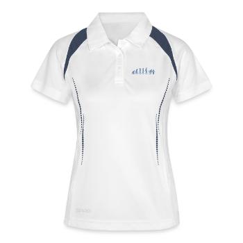 Évolution de Gamer Gambler Nerd Geek Progamer - Polo respirant Femme - blanc/marine - Devant