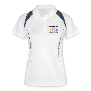 Fantastisch seit 1959 - Jahrgang 1959 - Frauen Polo atmungsaktiv - Weiß/Navy - Vorne