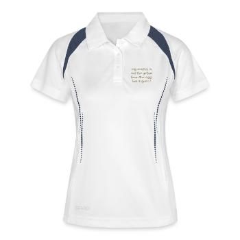 Denglish my english is not the yellow from the egg - Frauen Polo atmungsaktiv - Weiß/Navy - Vorne