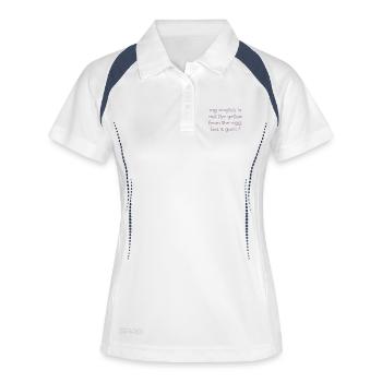 Denglish my english is not the yellow from the egg - Frauen Polo atmungsaktiv - Weiß/Navy - Vorne