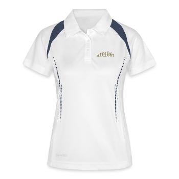 Évolution de Gamer Gambler Nerd Geek Progamer - Polo respirant Femme - blanc/marine - Devant