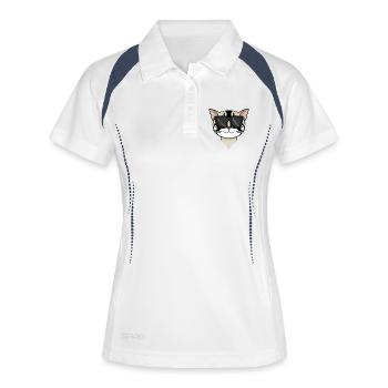 American Shorthair Cat with Sunglasses - Women's Polo breathable - white/navy - Front