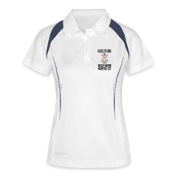 Montag Spruch Yoga - Yorkshire Terrier - Frauen Polo atmungsaktiv - Weiß/Navy - Vorne