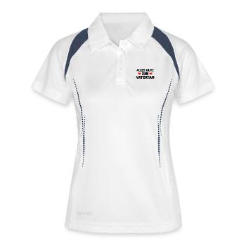 Vatertag Geschenk - Frauen Polo atmungsaktiv - Weiß/Navy - Vorne
