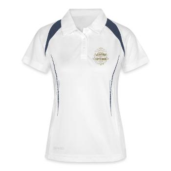 Une légende est née en septembre 1982 - Polo respirant Femme - blanc/marine - Devant