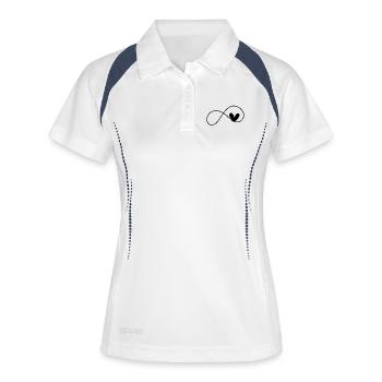 Amour de cœur infini - Polo respirant Femme - blanc/marine - Devant