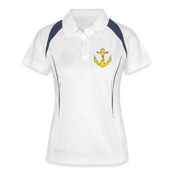 Ancre de fromage - Polo respirant Femme - blanc/marine - Devant