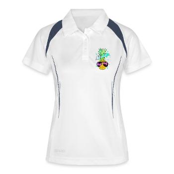 coole Ananas Aloha - Frauen Polo atmungsaktiv - Weiß/Navy - Vorne